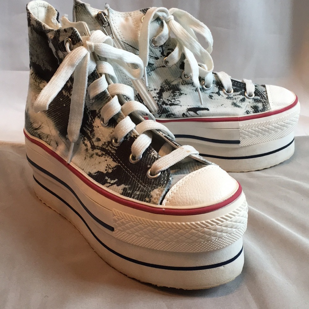 Maxstar Double Platform High Tops Printed Black
